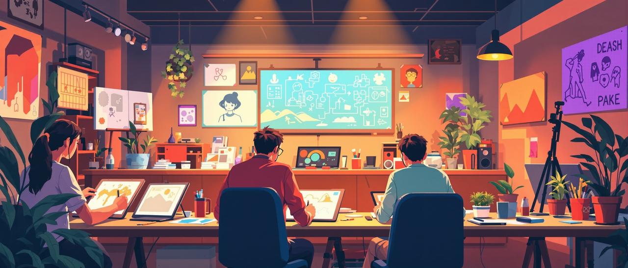 红果漫剧电脑版创作团队工作场景